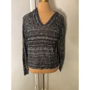 Sweet-N-Sinful Pullover Black/White Hoodie Sweater M Comfy Casual Cozy Cabincore